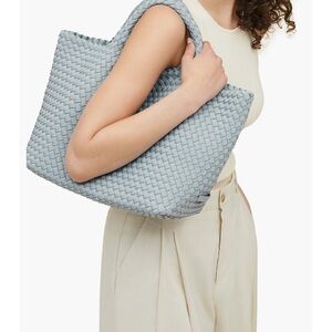 Naghedi Light Blue Woven Tote Bag